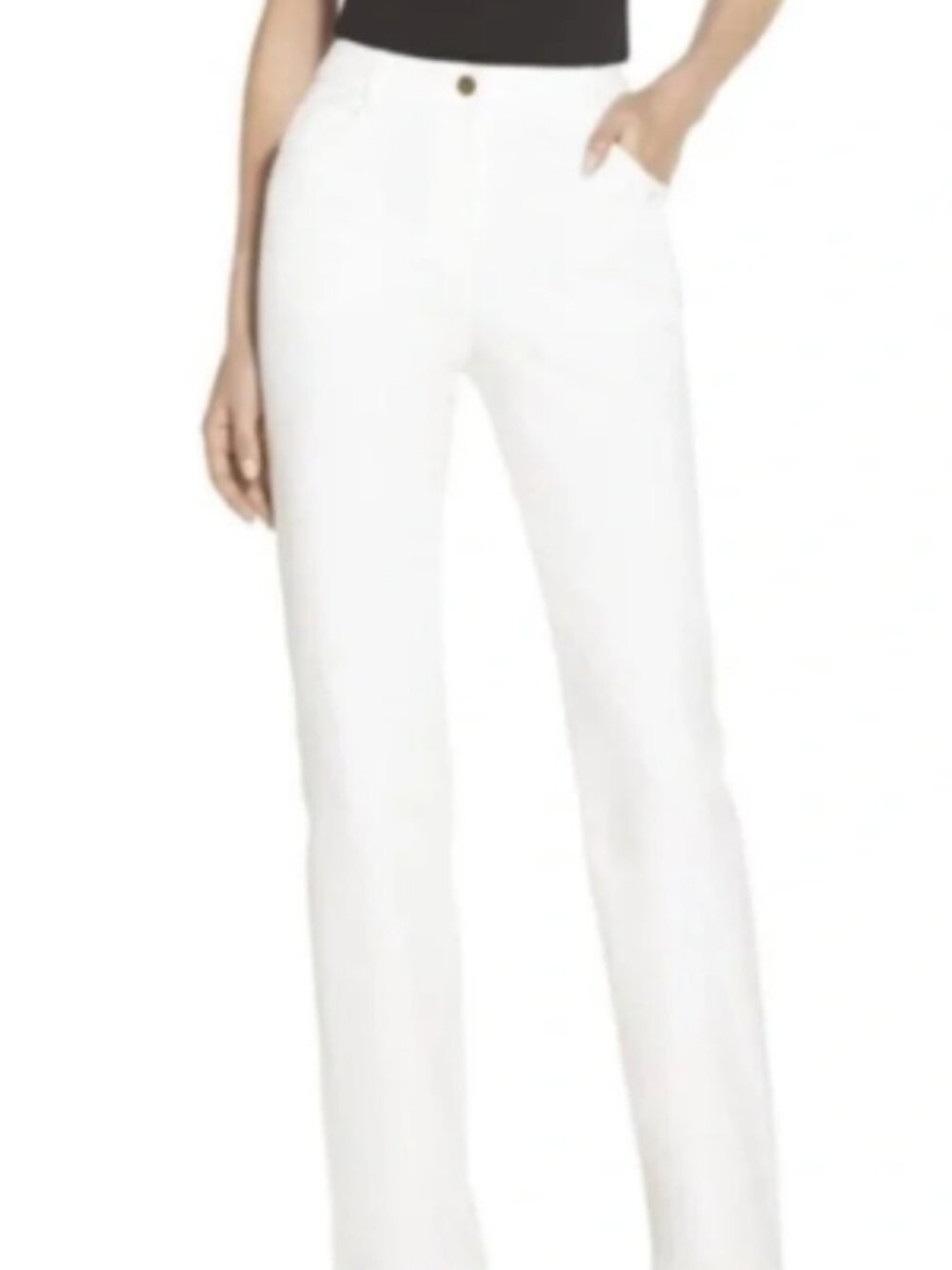 St. John Sport by Marie Gray White High Rise Jeans Size 14